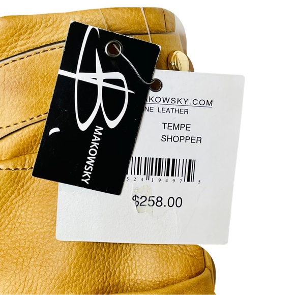 NWT - B MAKOWSKY - Tan Pebble Leather Shoulder Handbag With Dust Bag! - Picture 14 of 17